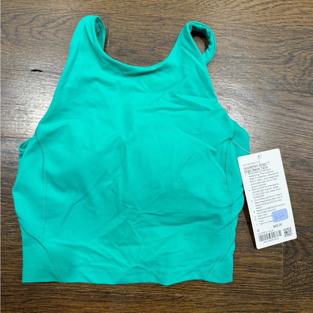 Lululemon Athletica Turquoise High-Neck Tank